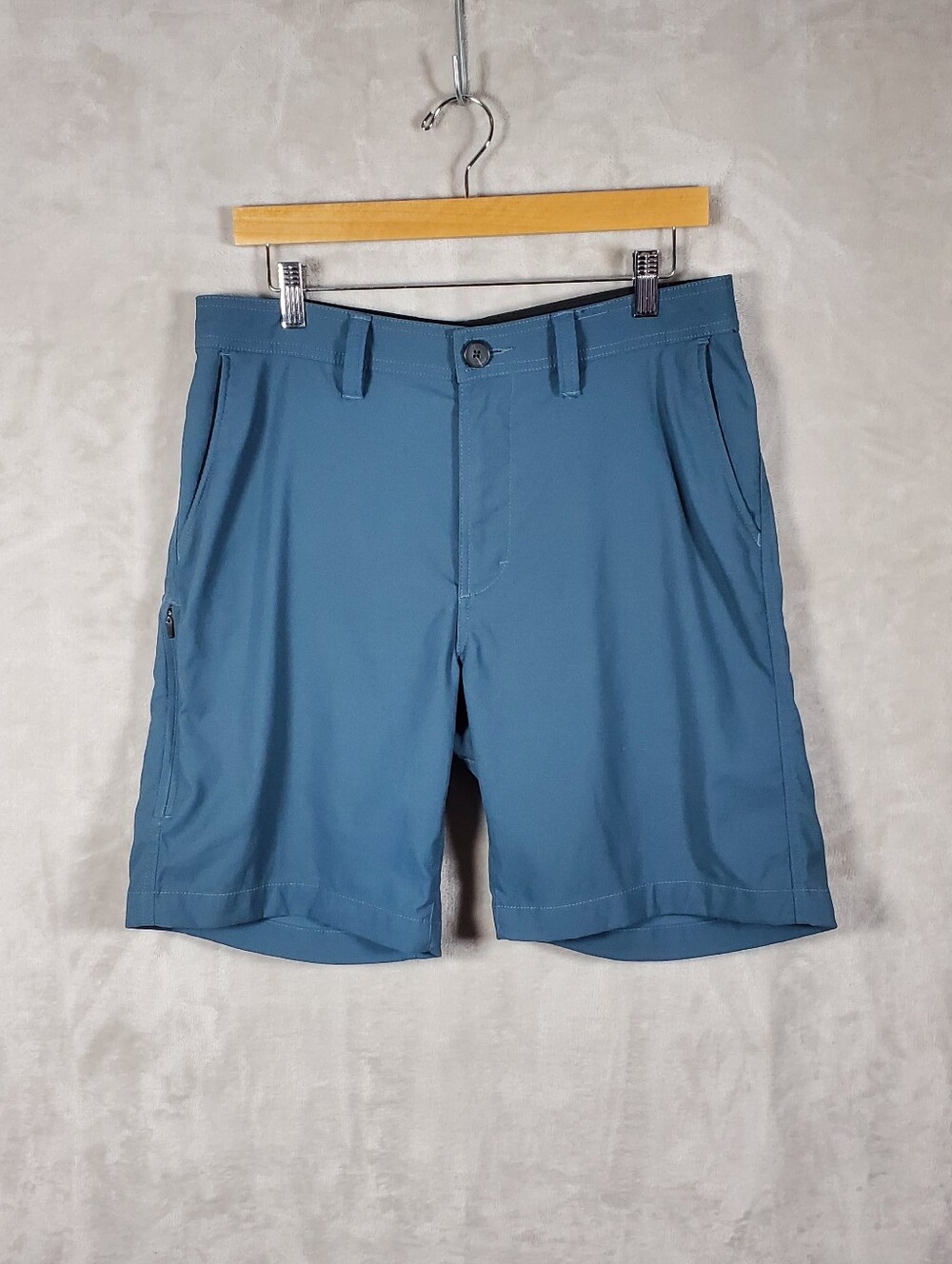 prAna Mens 32W Blue Stretch Hiking Shorts Outdoor Trail Travel Standard Fit